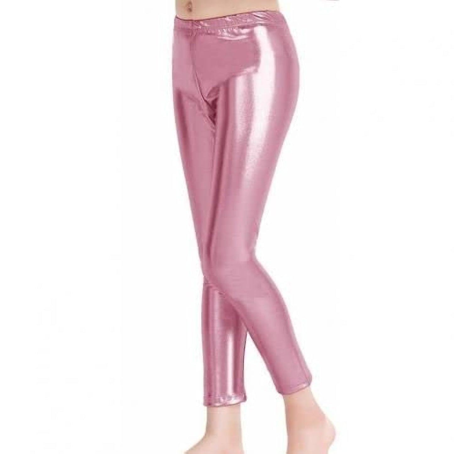 Girls' Stretch Lycra Faux Leather Leggings