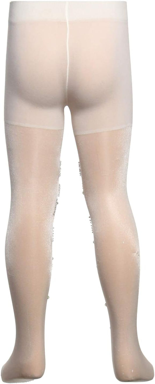 Bb Embroidered Tights For Girls - White