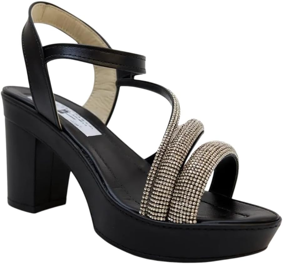 Crystal Sandal For Women Mid Heel