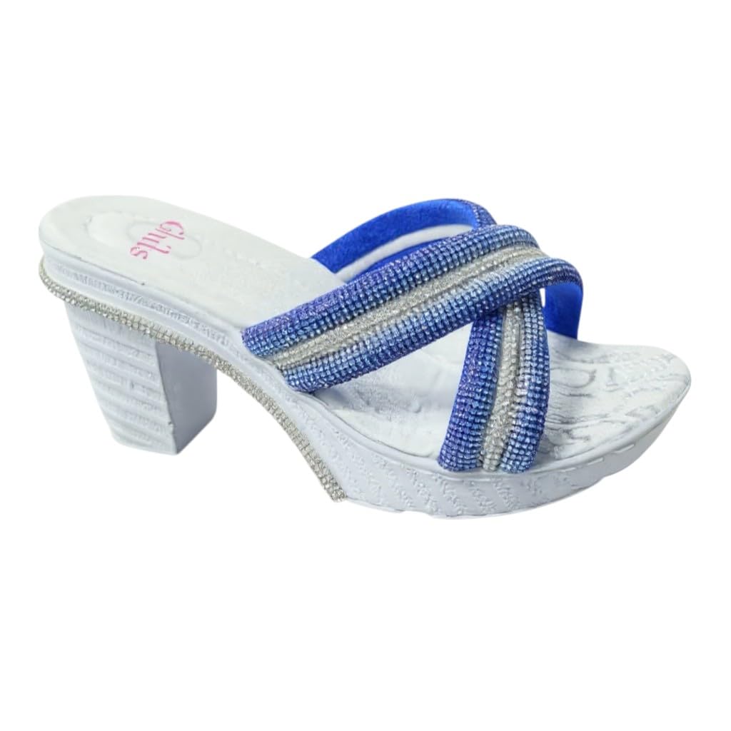 Ghils Women's Crystal Slippers X High Heel Egyptian Sleeper White