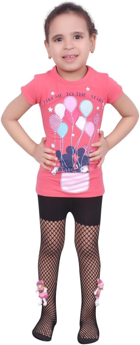 Embroidered Net Tights For Girls