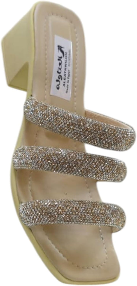 Crystal Sleeper 3 Strap Wedge Heel