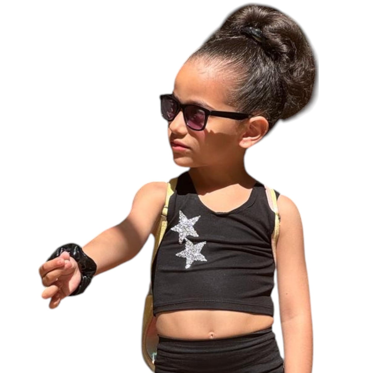 CROP TOP COTTON EMBROIDERED STAR