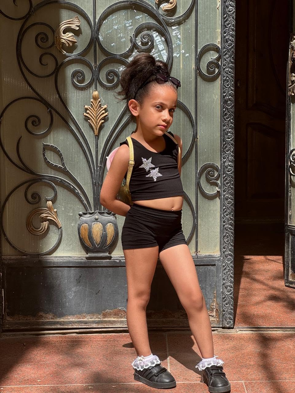 CROP TOP COTTON EMBROIDERED STAR