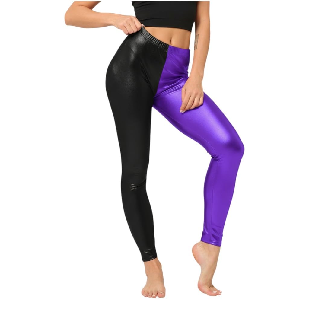 Stretch Sexy Leather Disco Glitter Women Lycra