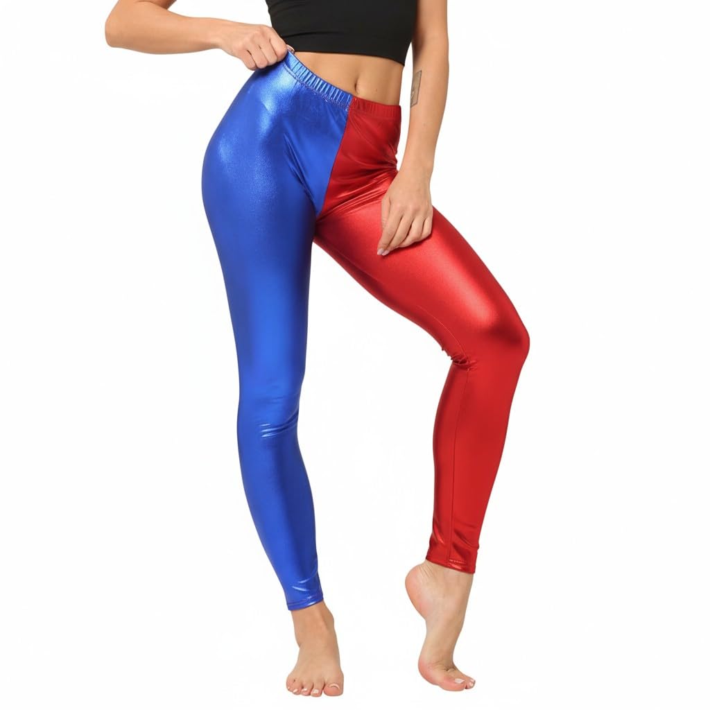 Stretch Sexy Leather Disco Glitter Women Lycra