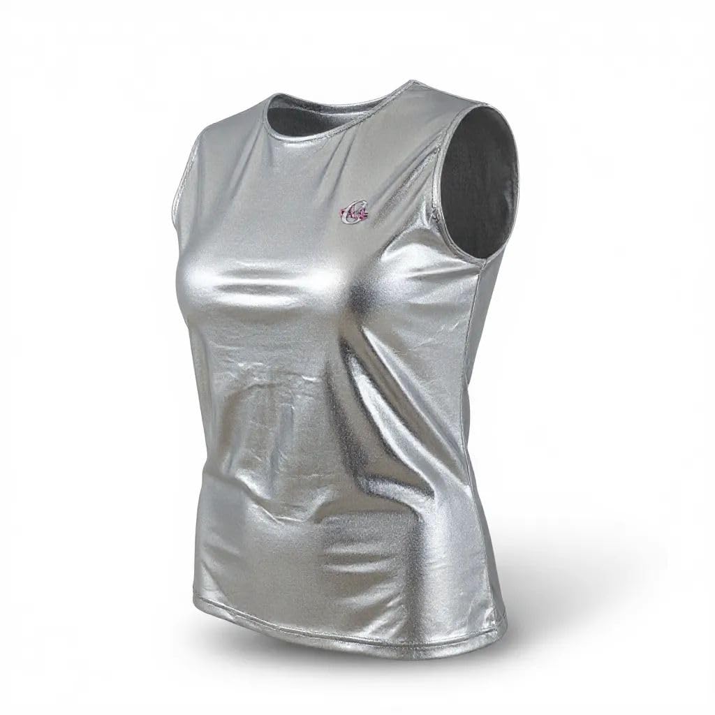 Ghils Women's Cat Glitter Disco Leather Body