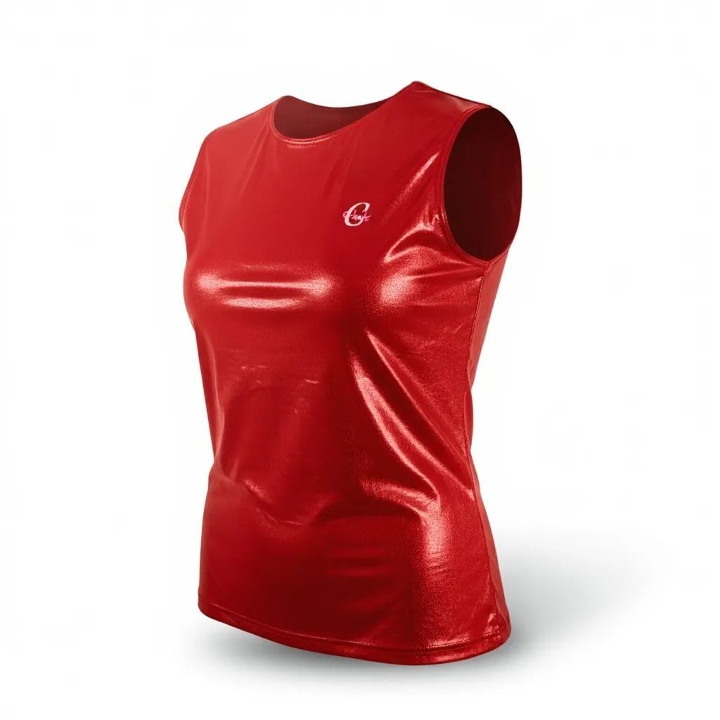 Ghils Women's Cat Glitter Disco Leather Body