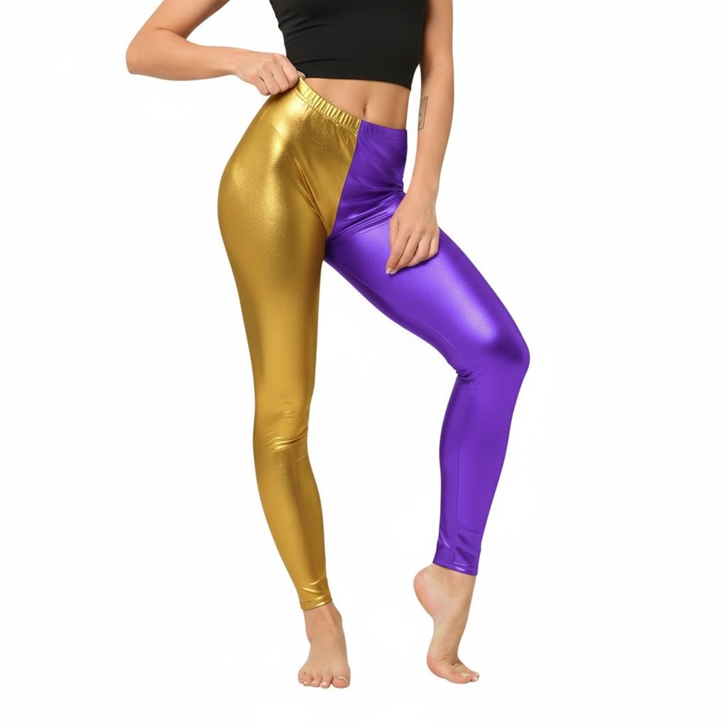 Stretch Sexy Leather Disco Glitter Women Lycra