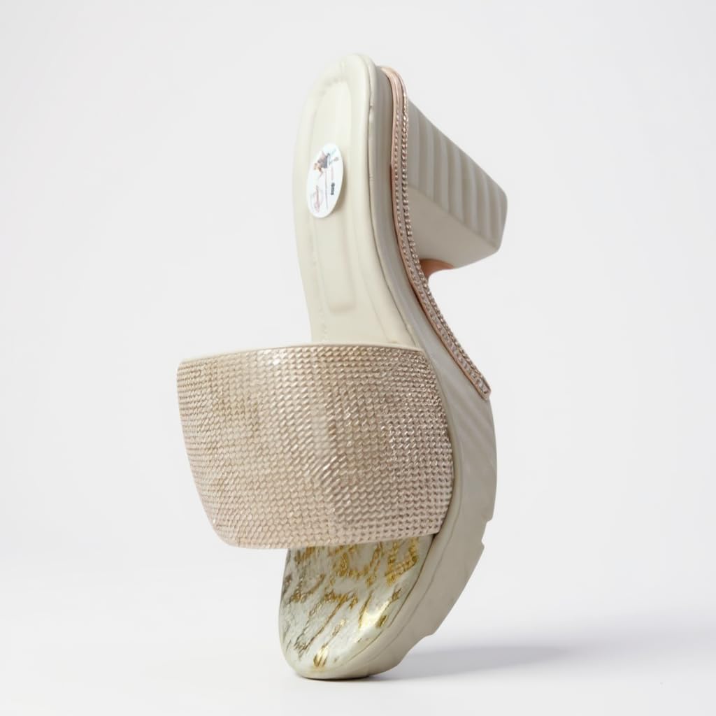 Ghils Women's Crystal Soiree Rhinestone High Heel Slippers