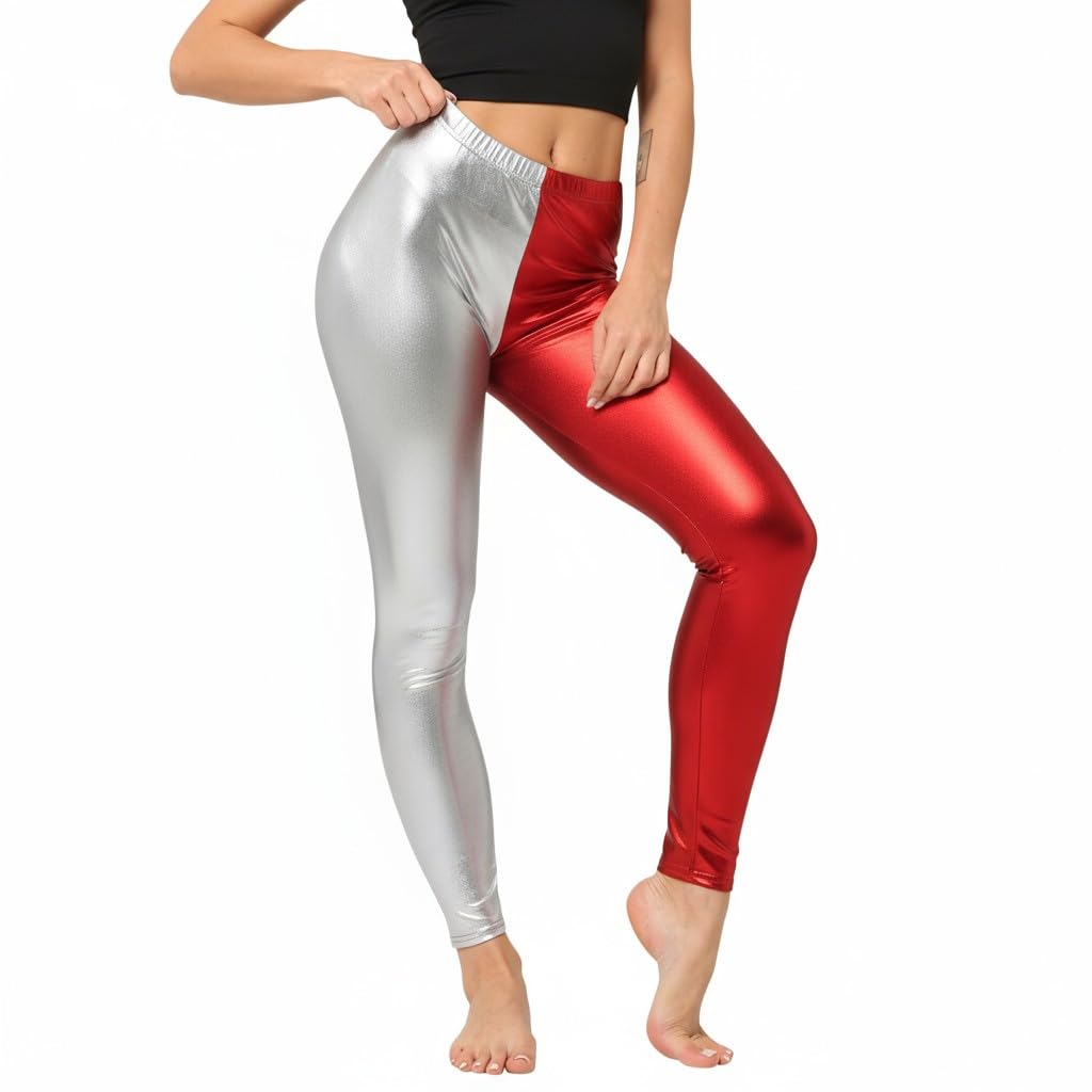 Stretch Sexy Leather Disco Glitter Women Lycra