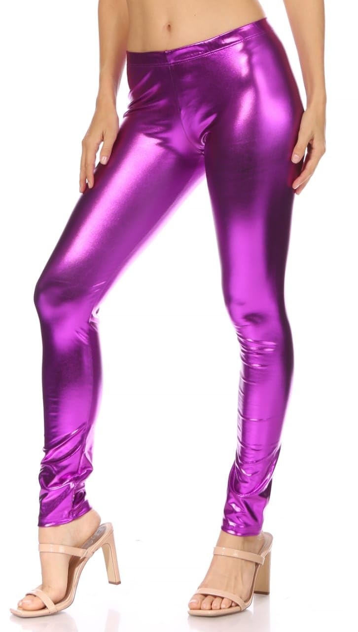 Stretch Sexy Leather Disco Glitter Women Lycra