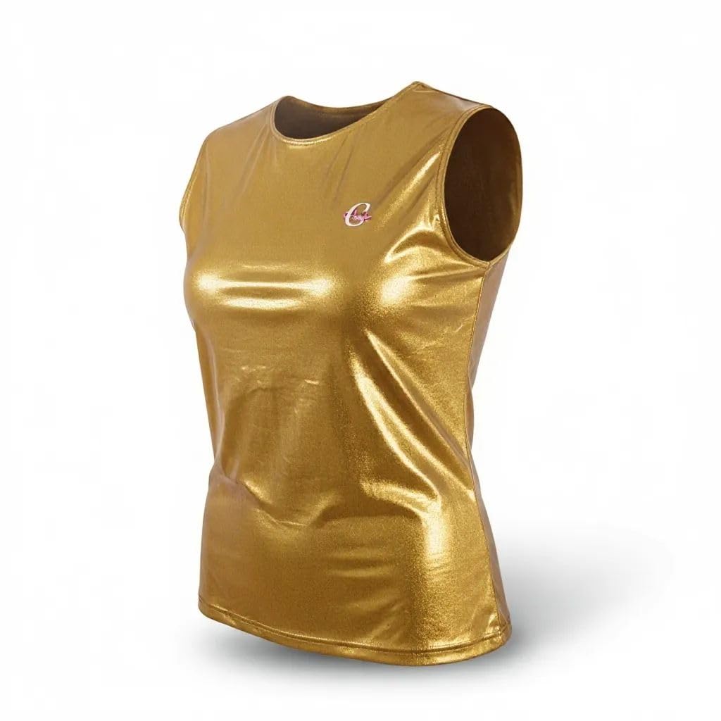 Ghils Women's Cat Glitter Disco Leather Body