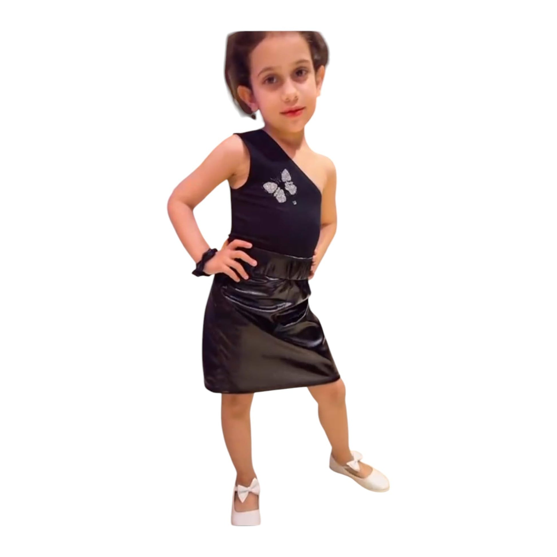 جيب بناتي جلد Disco Lycra علي الركبة