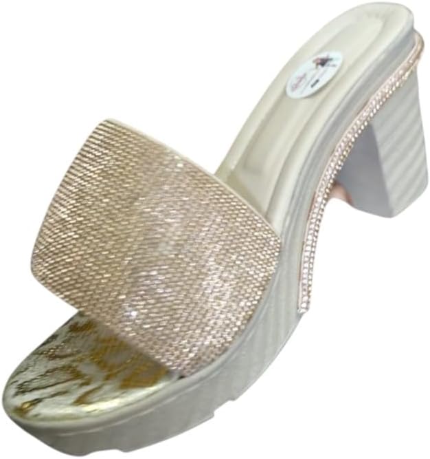Ghils Women's Crystal Soiree Rhinestone High Heel Slippers
