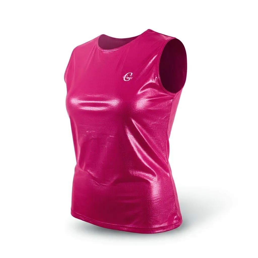 Ghils Women's Cat Glitter Disco Leather Body