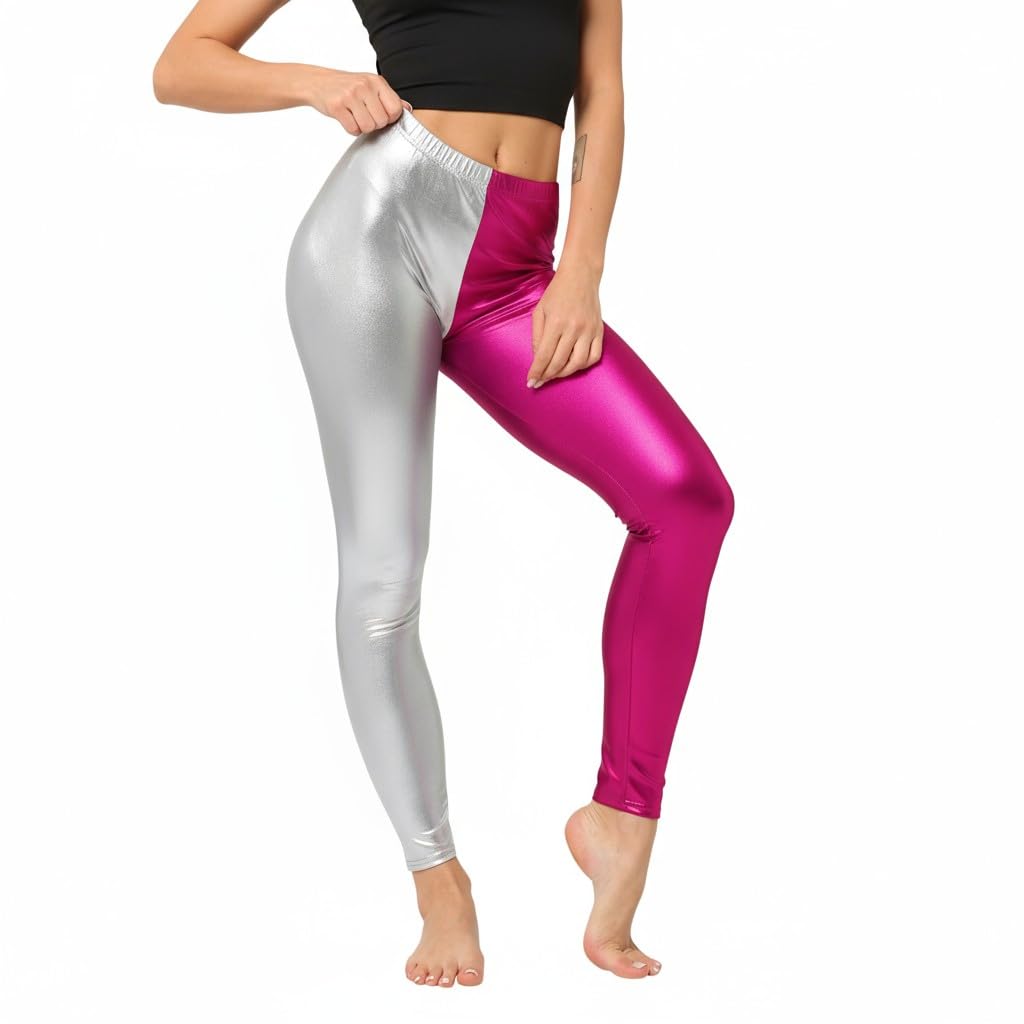 Stretch Sexy Leather Disco Glitter Women Lycra