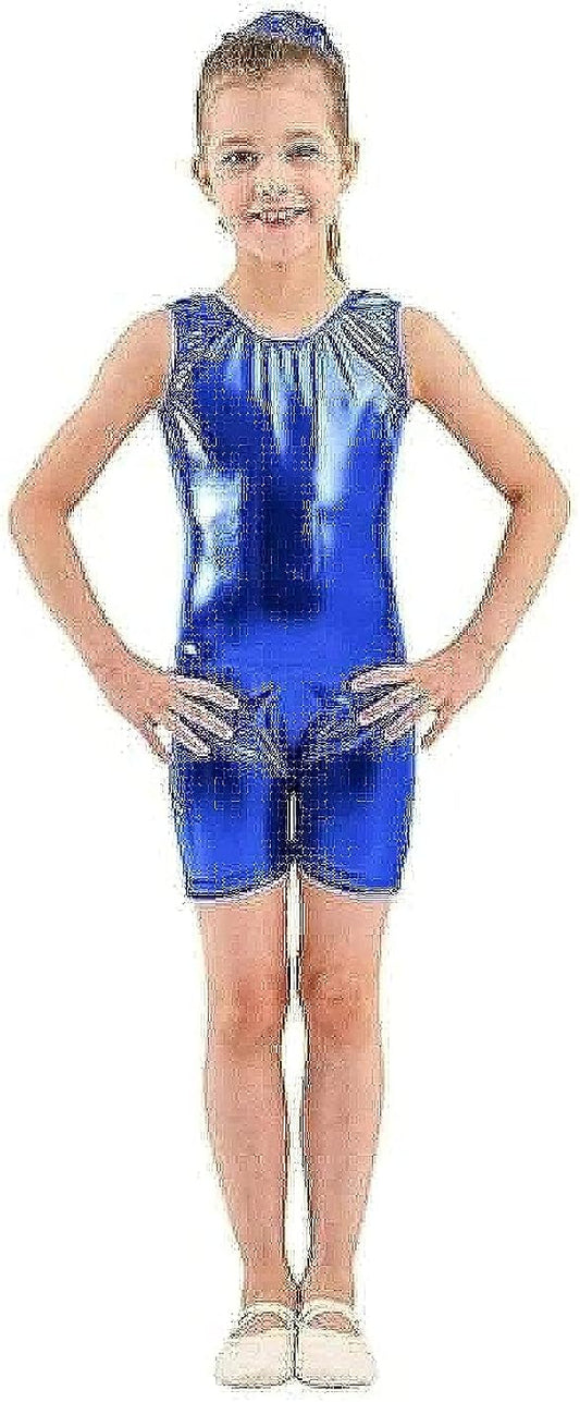 Gymnastics Girls Lycra Leather Jumpsuit