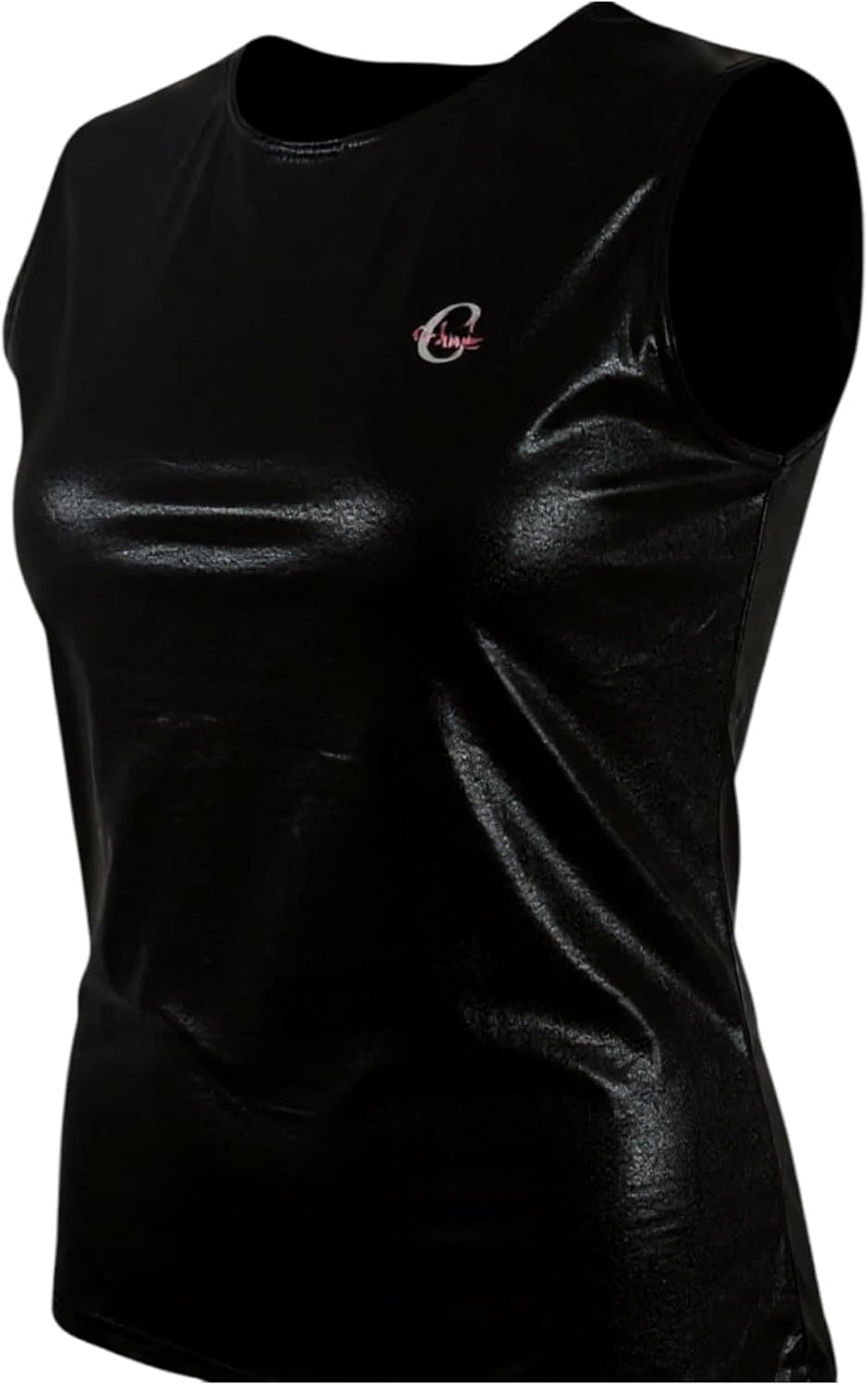 Ghils Women's Cat Glitter Disco Leather Body