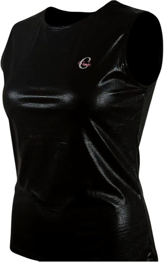 Ghils Women's Cat Glitter Disco Leather Body