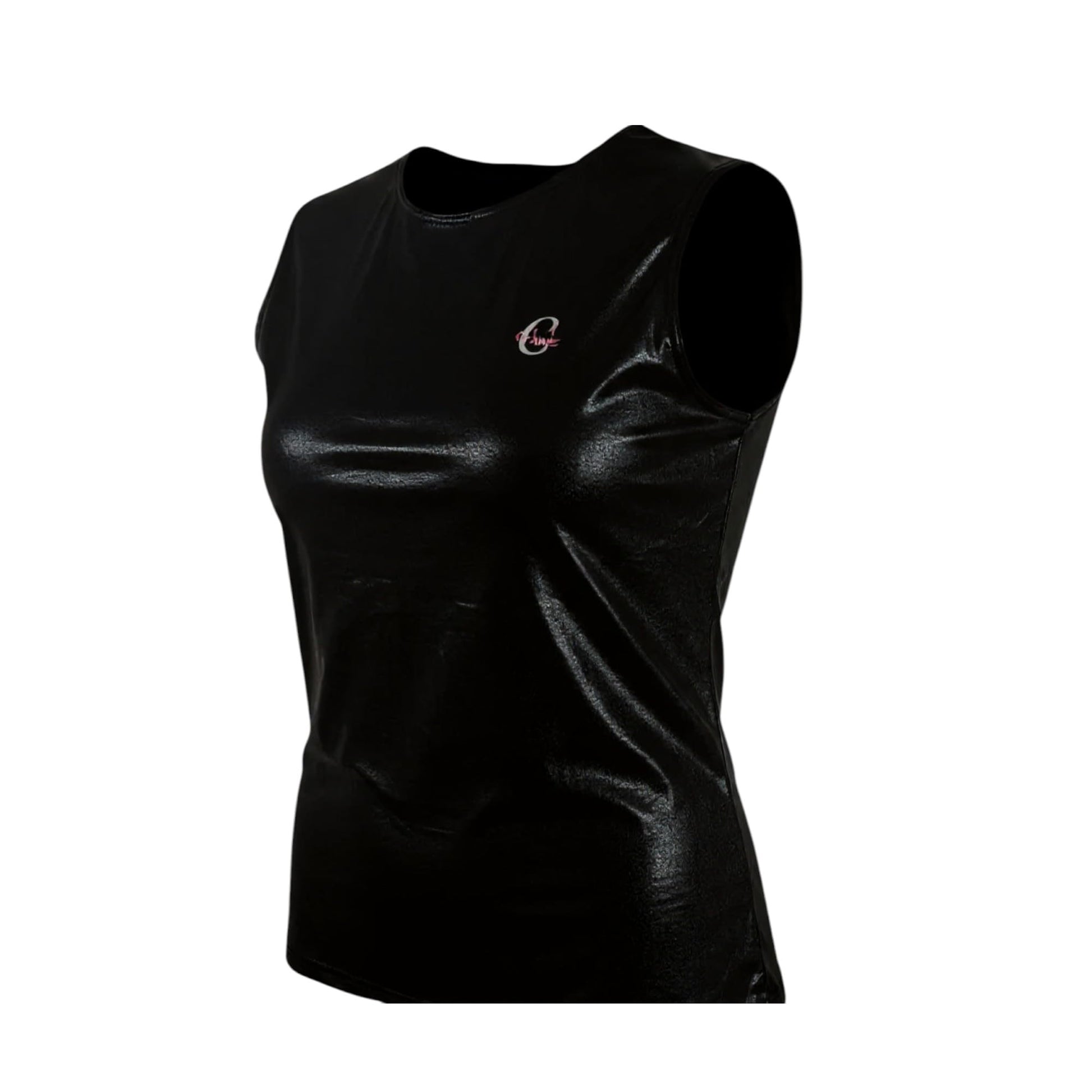 Ghils Women's Cat Glitter Disco Leather Body