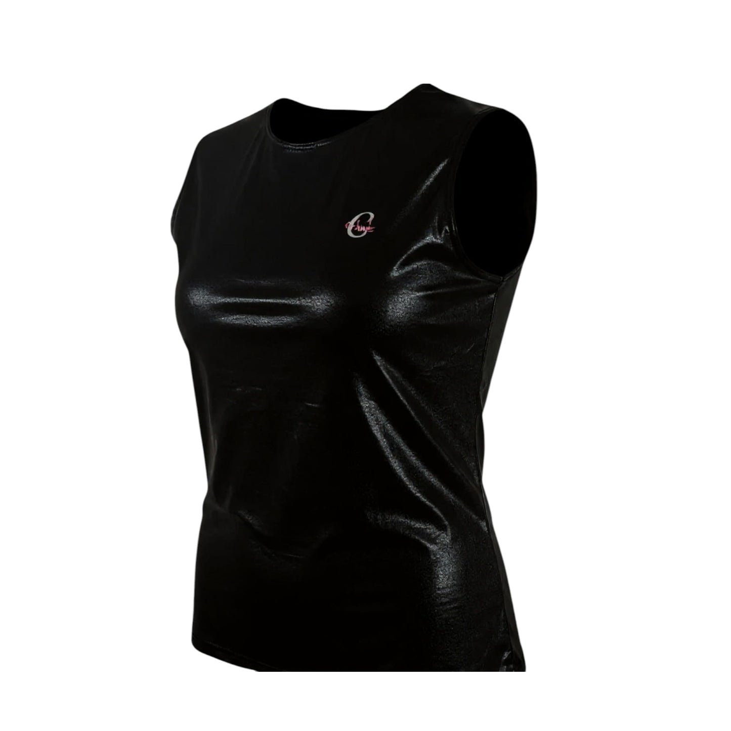 Ghils Women's Cat Glitter Disco Leather Body