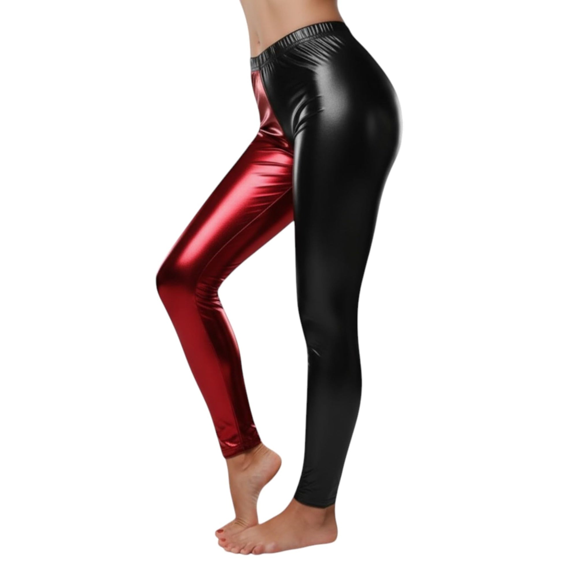 Ghils Girls Disco Leather Leggings, Multicolor Glitter Sweatpants, Fashion Design for Dance Performance Gymnastics