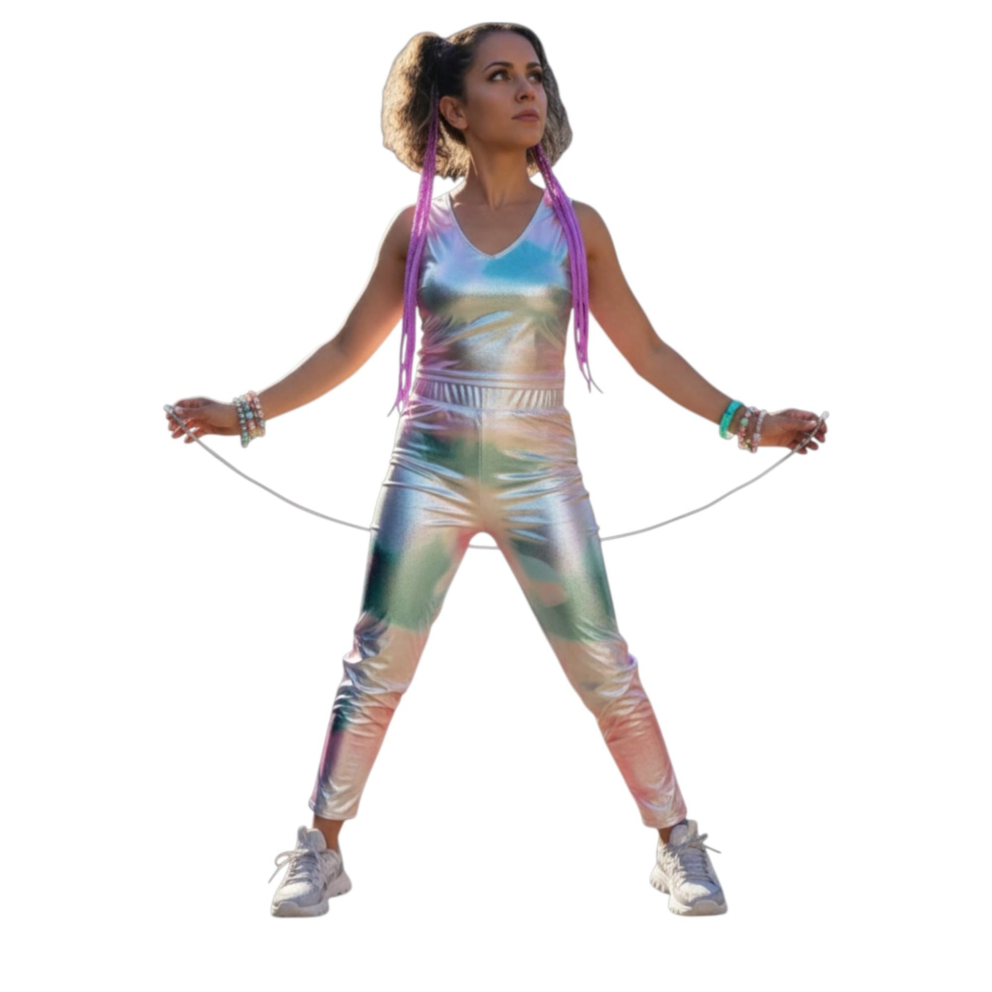 Stretch Sexy Leather Disco Glitter Women Lycra